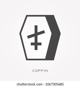 Silhouette icon coffin