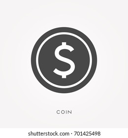Silhouette icon coin