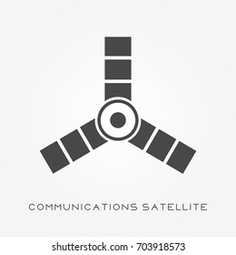 Silhouette icon communications satellite