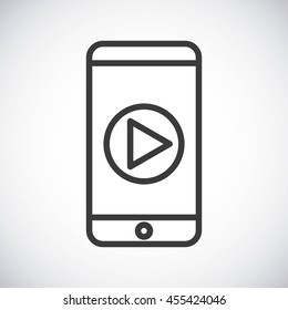 Silhouette icon concept represented by black smartphone. Isolated and shiny illustration.