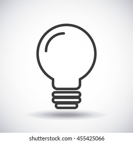 Silhouette icon concept represented by black light bulb. Isolated and shiny illustration.
