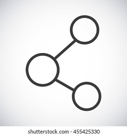 Silhouette icon concept represented by black Share. Isolated and shiny illustration.