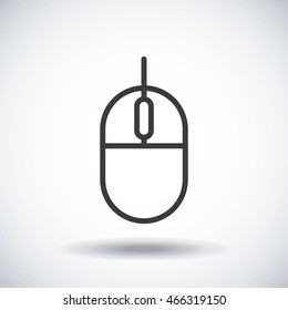 Silhouette icon concept represented by black mouse. Isolated and shiny illustration.