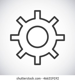 Silhouette icon concept represented by black gear. Isolated and shiny illustration.