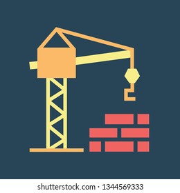 Silhouette icon construction of house