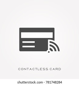 Silhouette icon contactless card