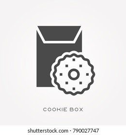 Silhouette icon cookie box