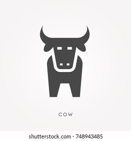 Silhouette icon cow