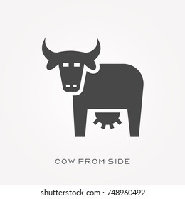 Silhouette icon cow from side