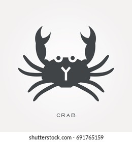 Silhouette icon crab