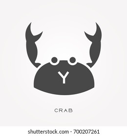 Silhouette icon crab