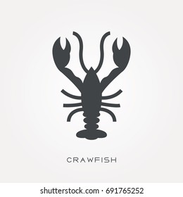 Silhouette Icon Crawfish