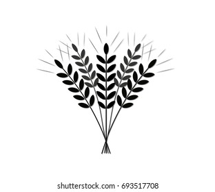Silhouette (icon) of the crop of agriculture (grain of wheat)