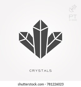 Silhouette icon crystals