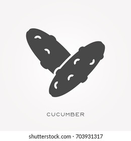 Silhouette icon cucumber