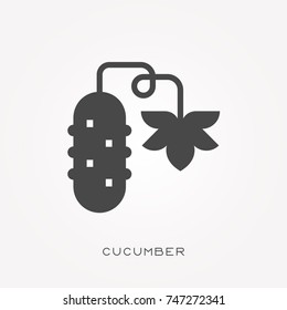 Silhouette icon cucumber