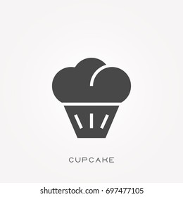 Silhouette icon cupcake