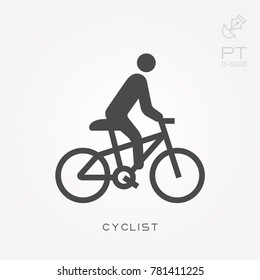 Silhouette icon cyclist
