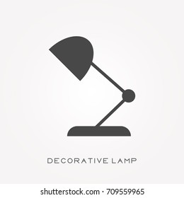 Silhouette icon decorative lamp
