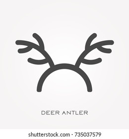 Silhouette icon deer antler
