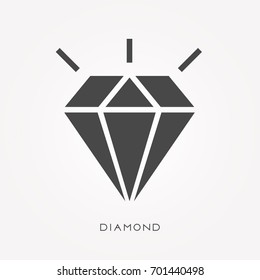 Silhouette icon diamond