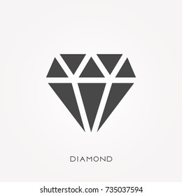 Silhouette icon diamond