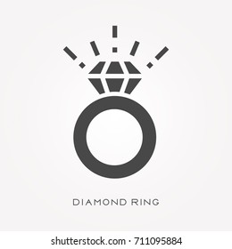 Silhouette icon diamond ring
