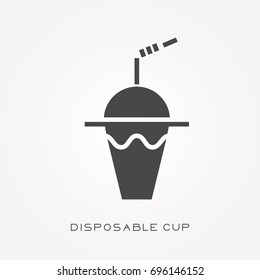 Silhouette icon disposable cup