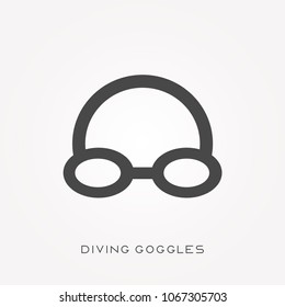Silhouette icon diving goggles