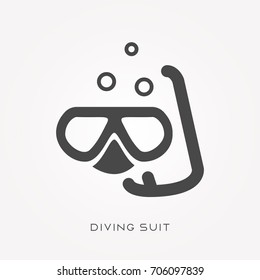 Silhouette icon diving suit