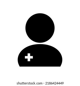 Silhouette icon of a doctor. Physician. Vector.