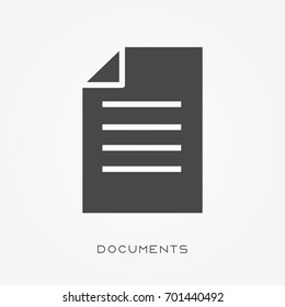 Silhouette icon documents