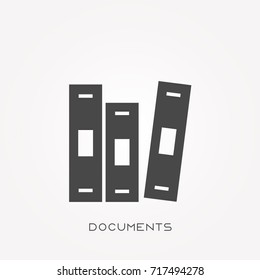 Silhouette icon documents