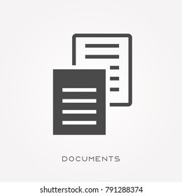 Silhouette icon documents