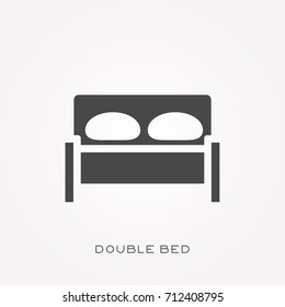 Silhouette icon double bed