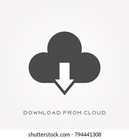 Silhouette icon download from cloud