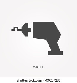 Silhouette icon drill