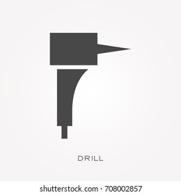 Silhouette icon drill