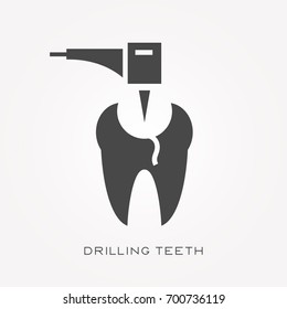 Silhouette icon drilling teeth