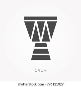 Silhouette icon drum