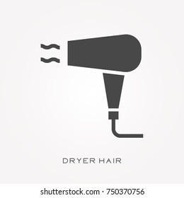 Silhouette icon dryer hair