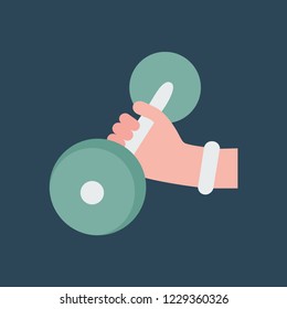 Silhouette icon dumbbells