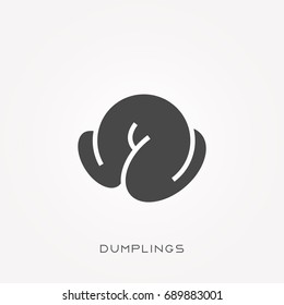 Silhouette icon dumplings