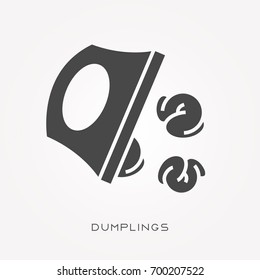 Silhouette icon dumplings