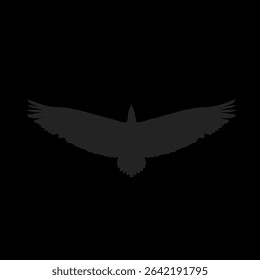 silhouette icon of an eagle flying without background