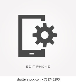 Silhouette icon edit phone