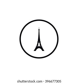 Silhouette icon Eiffel Tower (France).
