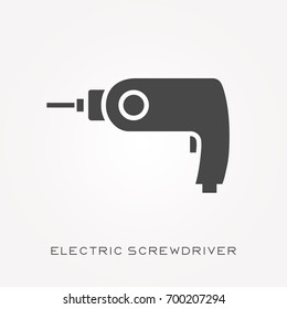 Silhouette icon electric screwdriver
