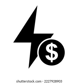 Silhouette icon of electricity fee. Electricity. Vector.