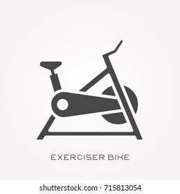 Silhouette icon exerciser bike